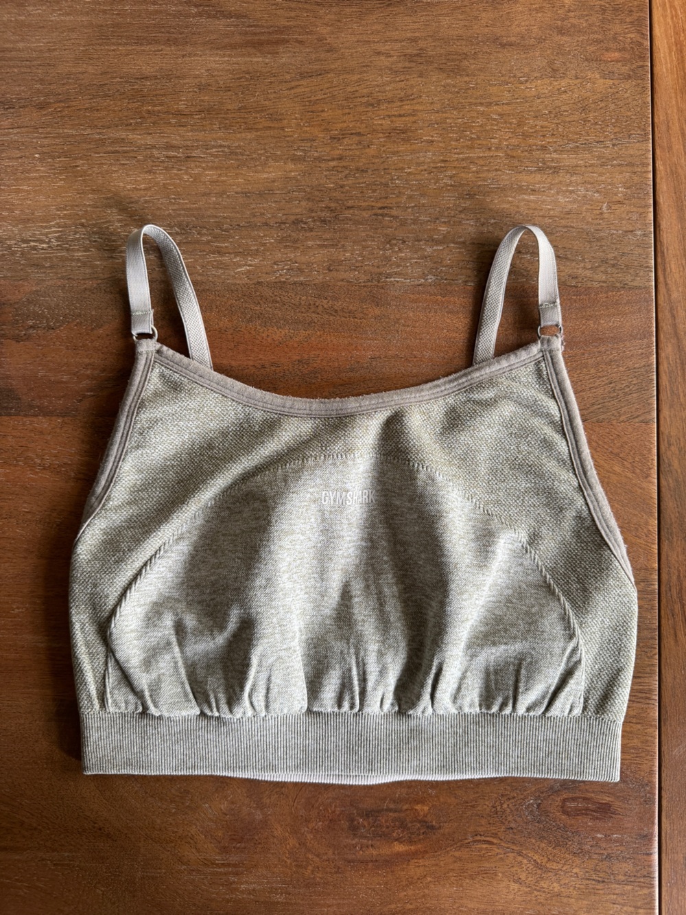 Gymshark Heather green and pink Seamless Sports Bralette